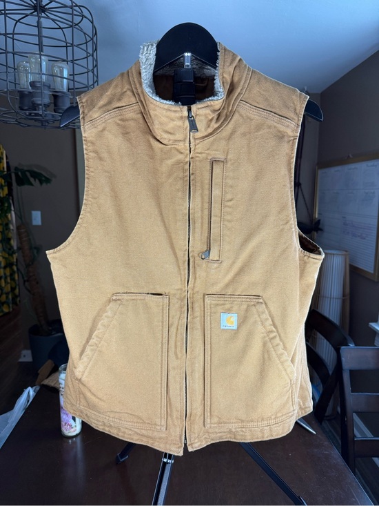 Carhartt Other - Carhartt Tan Sherpa-Lined Duck Vest